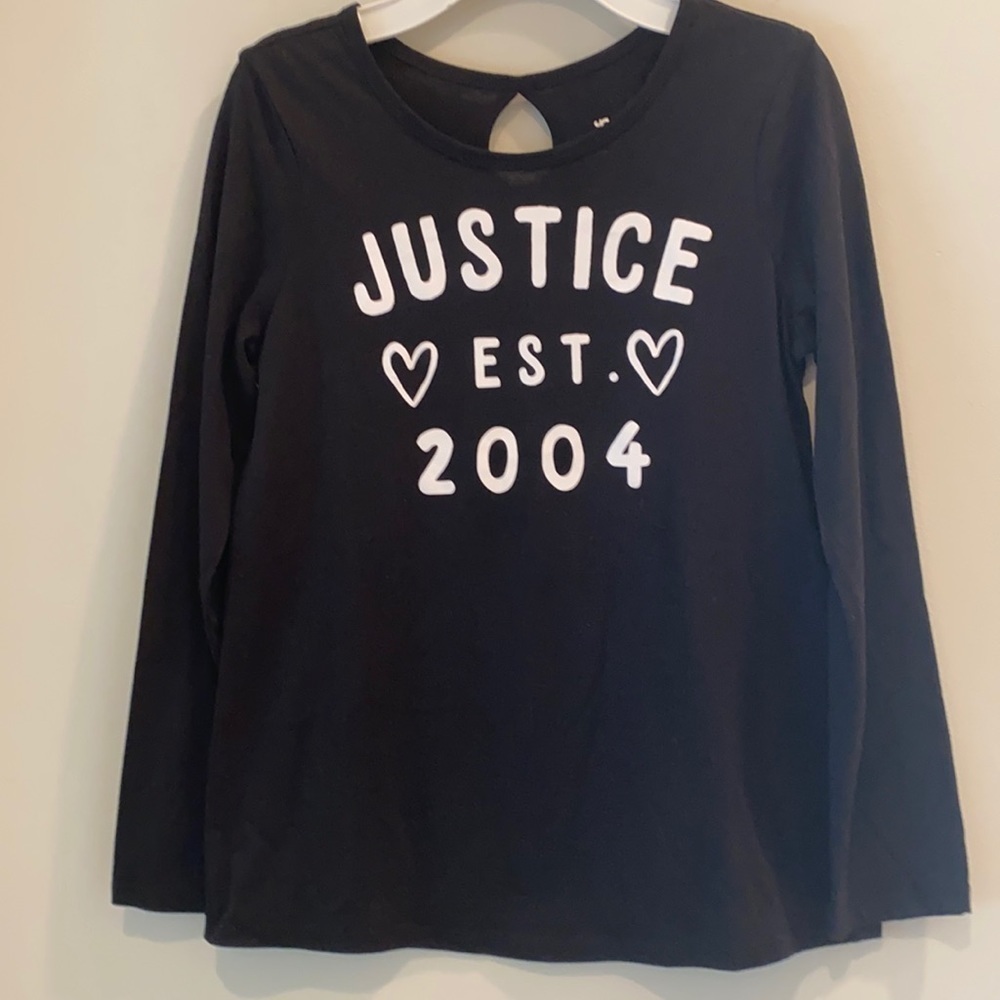 Justice - Girls long sleeve t-shirt - size 10. Black. NWOT